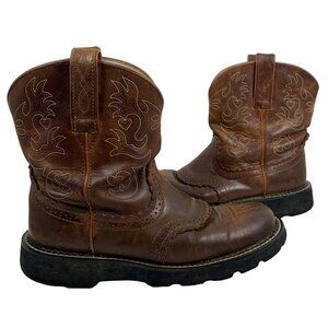 ARIAT Boots Women’s 6.5 B Fatbaby Western Cowboy Saddle Brown Leather 14930